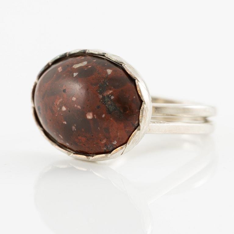 Jan-Christer Lundqvist, ring, sterlingsilver med porfyr, Skövde 1995.