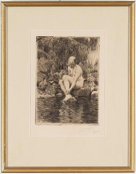 ANDERS ZORN, etching, signed, 1912-.