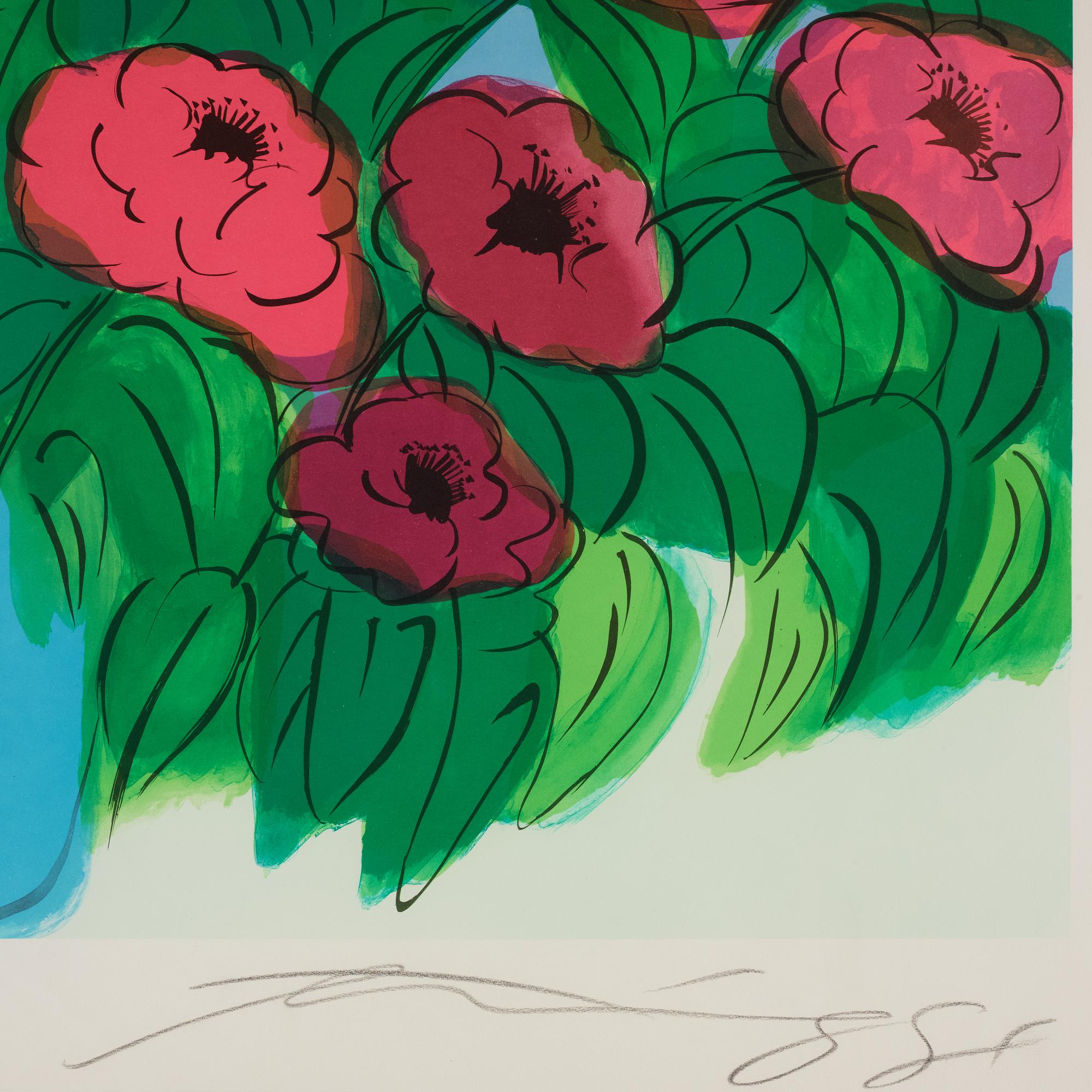 Walasse Ting, Still life with flowers.