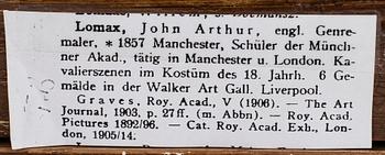 JOHN ARTHUR LOMAX, oil on canvas, signed.