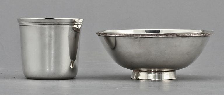 PARTI SILVER, 2 delar, CF Carlman o Per Sköld, Sverige, 1950-tal. Tot vikt 137 g.