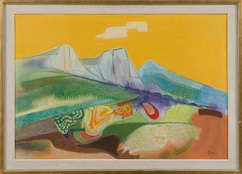 GÖSTA DIEHL, LANDSCAPE WITH YELLOW SKY.