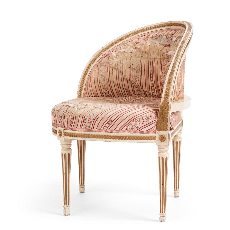 A Gustavian armchair, Stockholm, late 18th century.