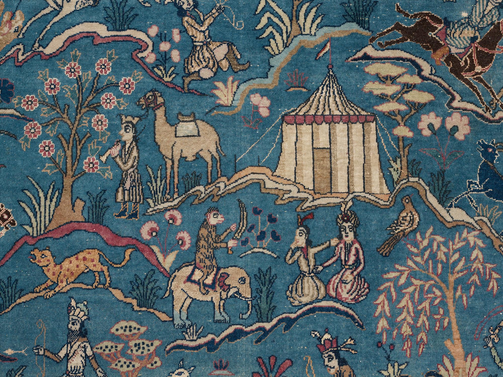 MATTA, antik/semiantik Täbris part silk figural, ca 345-346 x 217,5-232 cm.