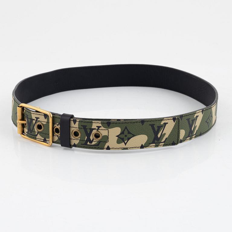 Louis Vuitton x Takashi Murakami, skärp, "Monogramouflage belt", limited edition. Storlek 90.