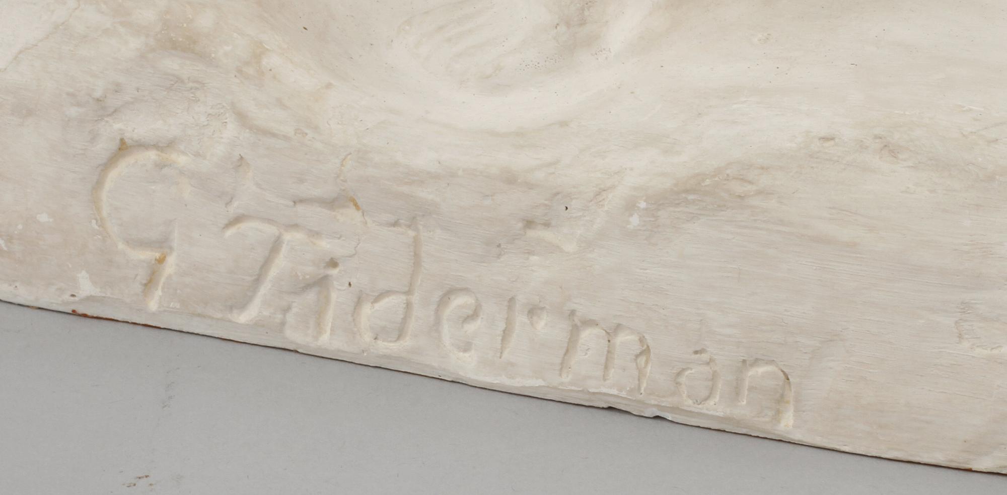 SKULPTUR, gips, signerad Tiderman, 1900-tal.