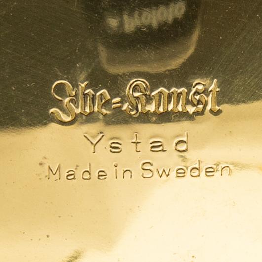 Skål på fot "Kunga-skålen" Ystad metall 1900-talets mitt andra hälft mässing.