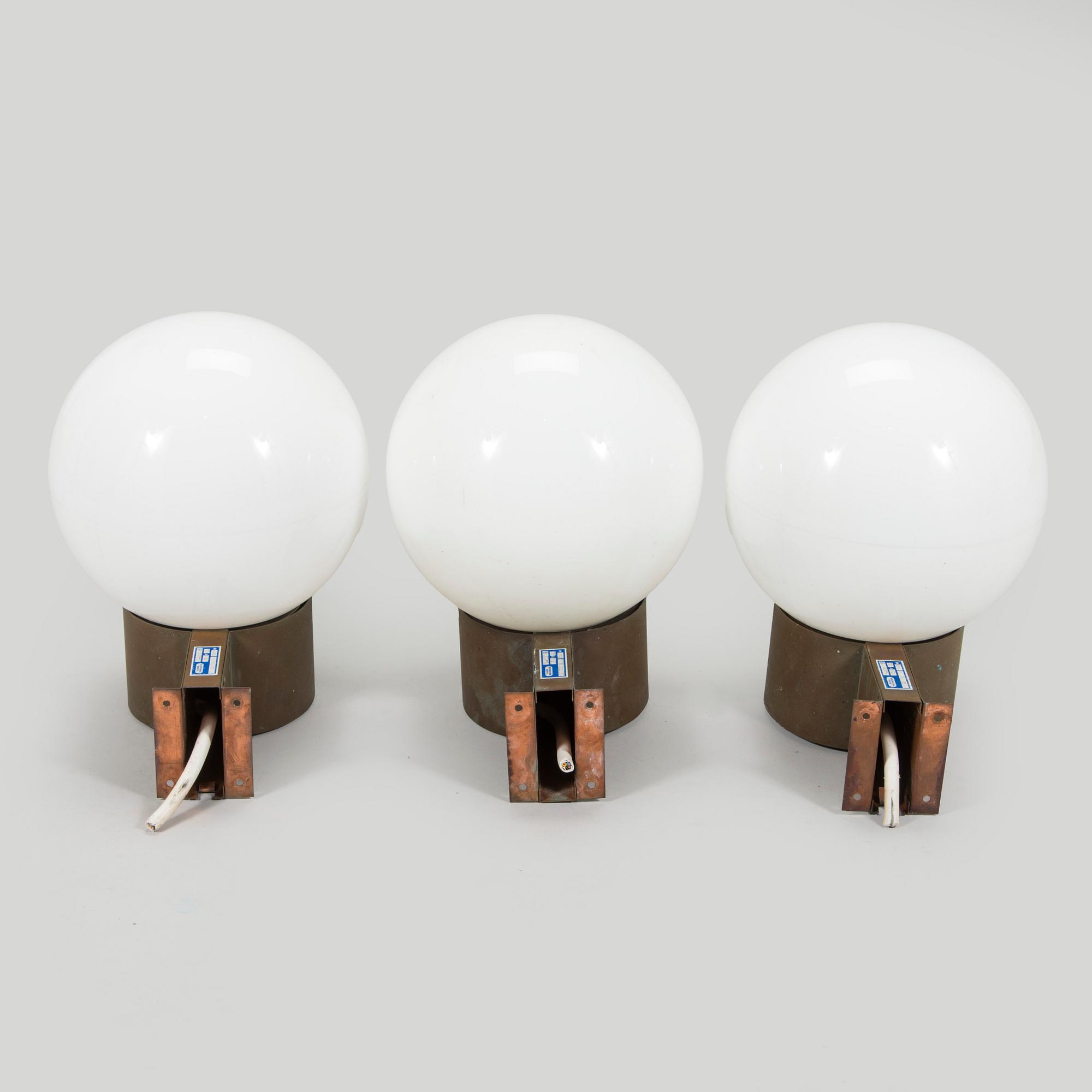 Utebelysning, 3 st, modell H 203, Asea Skandia, 1900-talets slut.