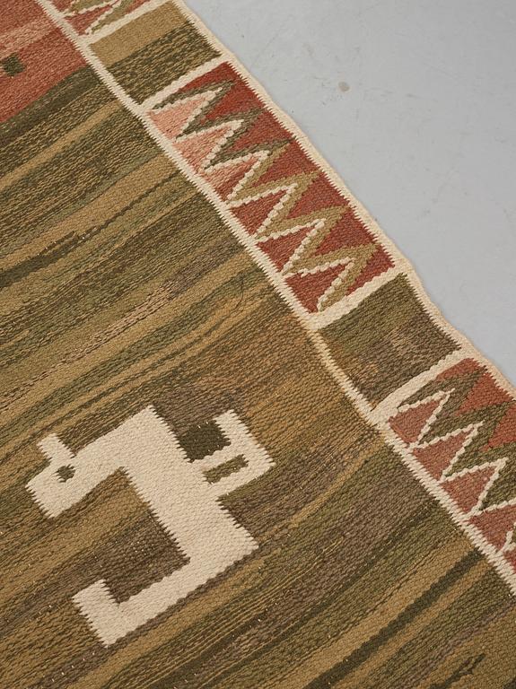 Barbro Nilsson, Matto,"Slottet", flat weave, ca 280-282 x 295,5-309,5 cm, designed by Barbro Nilsson, unsigned.