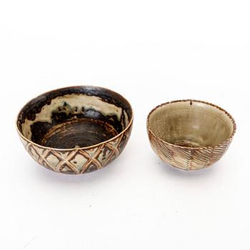 A set of two Axel Salto Royal Copenhagen  stoneware bowls later part of the 20th century.