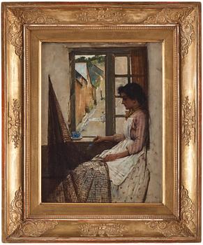 Albert Chevallier Tayler, Woman sitting by the window.