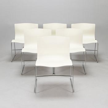 Massimo Vignelli, a set of six 'Handkerchief' stacking chairs for Knoll, 1985.