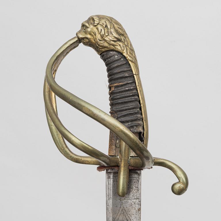 Saber, German, for officer, Schimmelbusch & Sohn, Solingen, early 19th century.