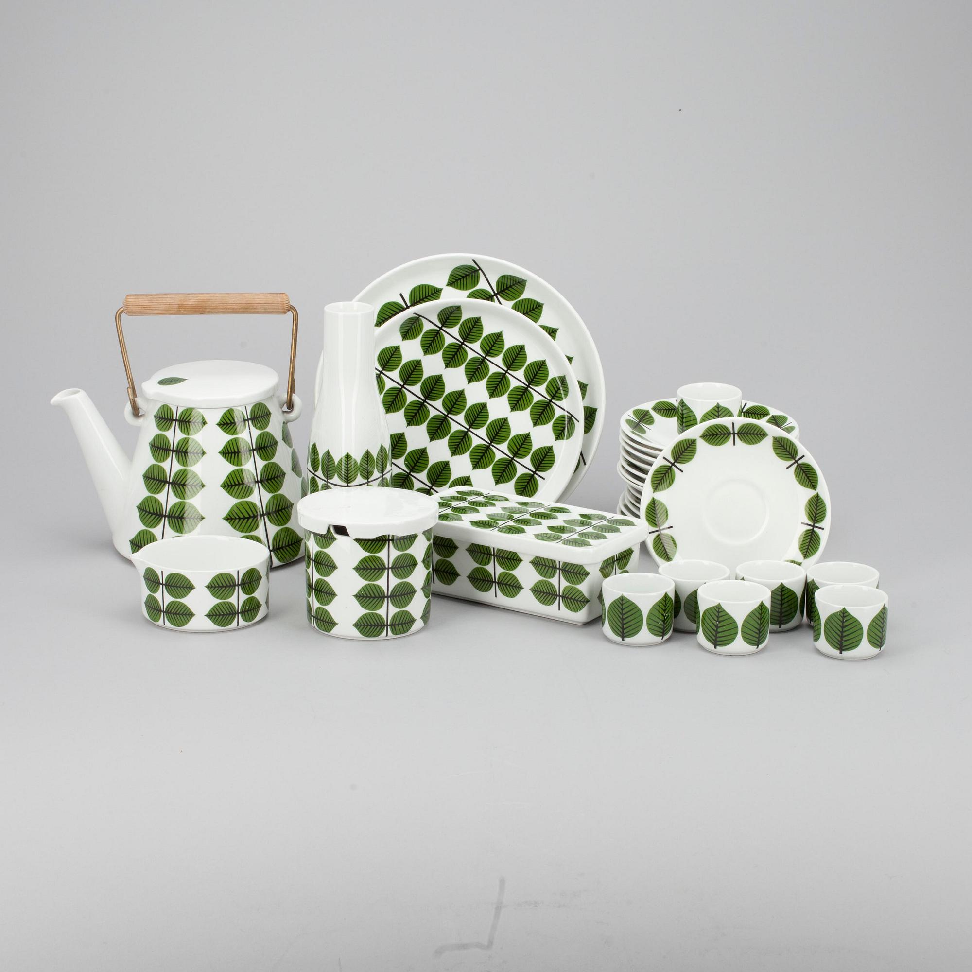 SERVISDELAR, 28 delar, Stig Lindberg, Gustavsberg, "Berså". 1960-tal.
