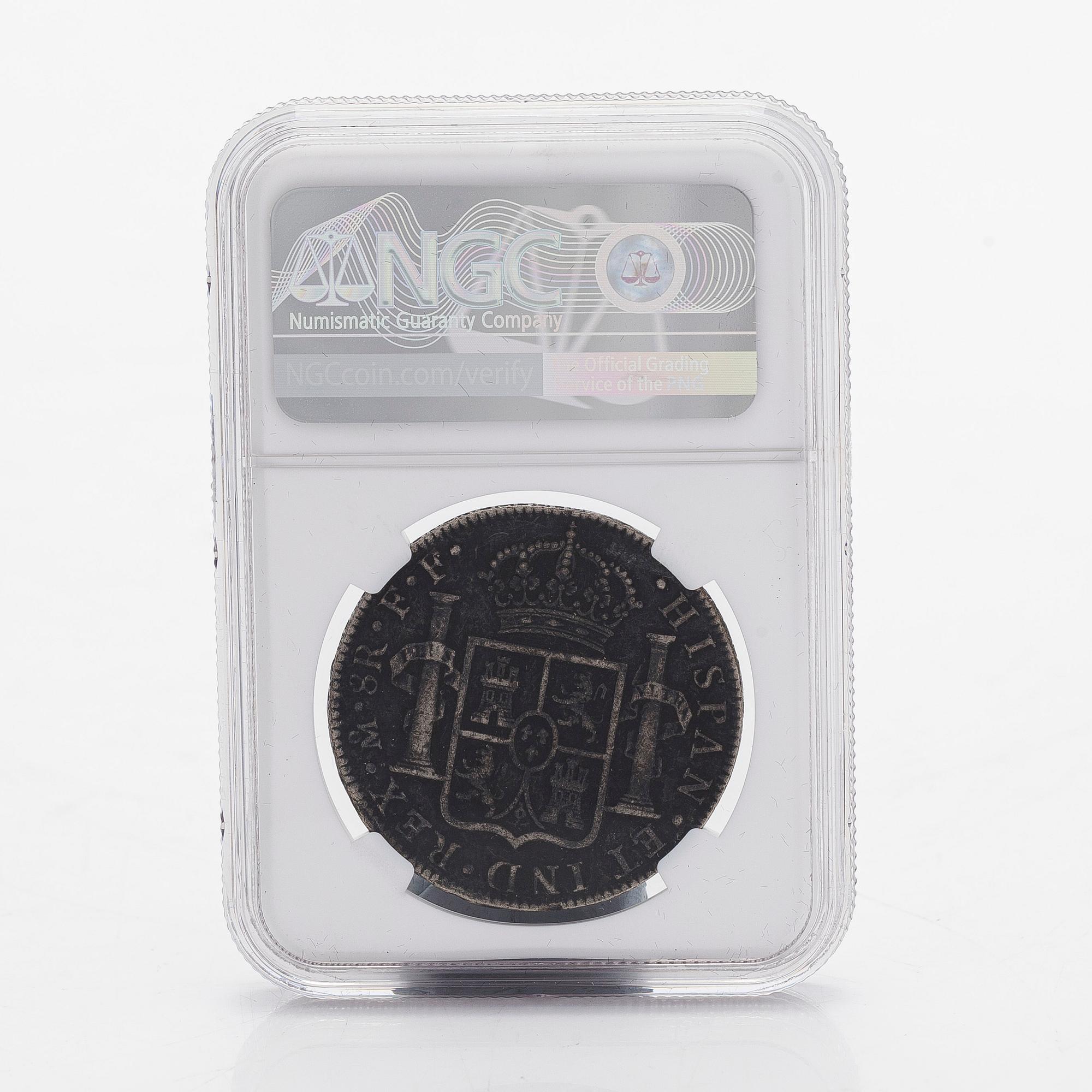 Hopearaha, 8 reales, El Cazador, 1772-1783.