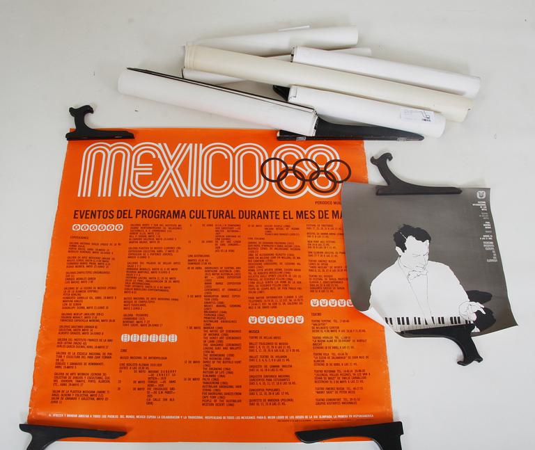 PARTI AFFISCHER, ca 17 st, med anknytning till OS i Mexico 1968.