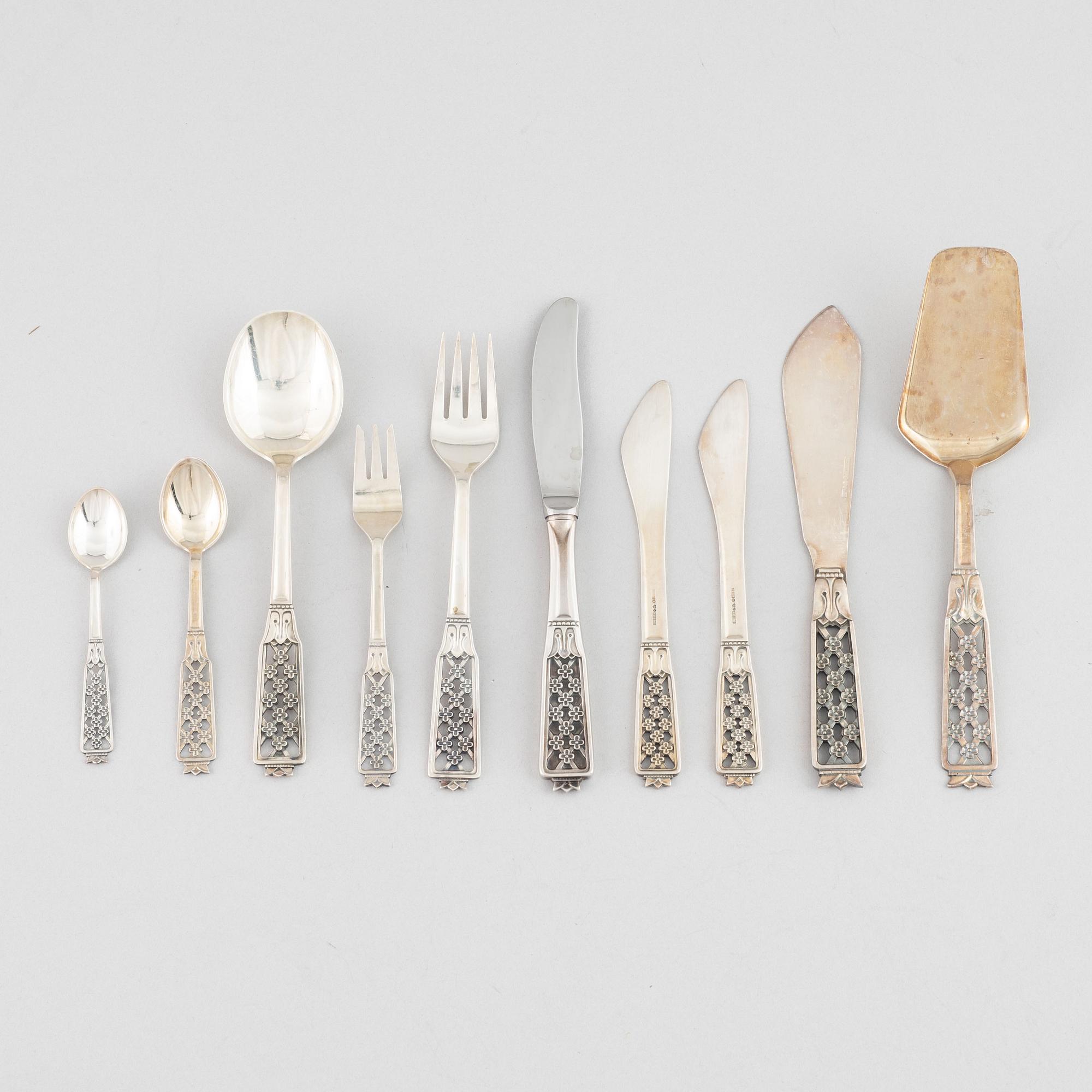 Cutlery service, 77 pieces, silver, model "Princess", Cesons, Gothenburg, some 1980.