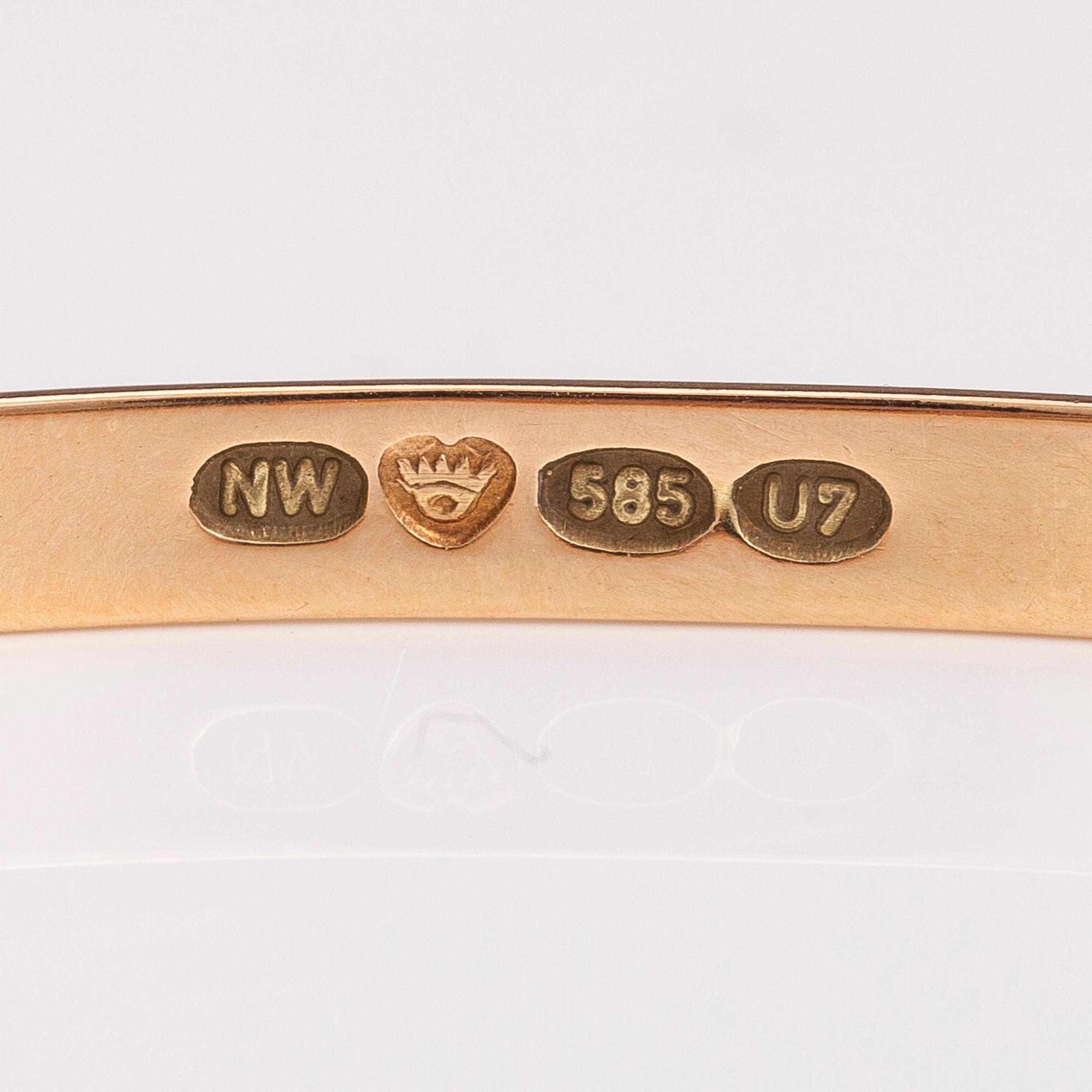 Armband, 14K guld, Westerback, Helsingfors 1973.