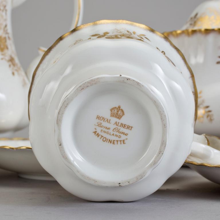 TÉ och KAFFESERVIS, 24 delar, porslin, "Antoinette", Royal Albert.