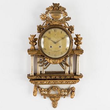 A late Gustavian wall clock by Johan Nyberg (master in Stockholm 1787-1801).