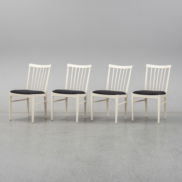 Carl Malmsten, A dining table with four chairs, Bodafors 1960's.