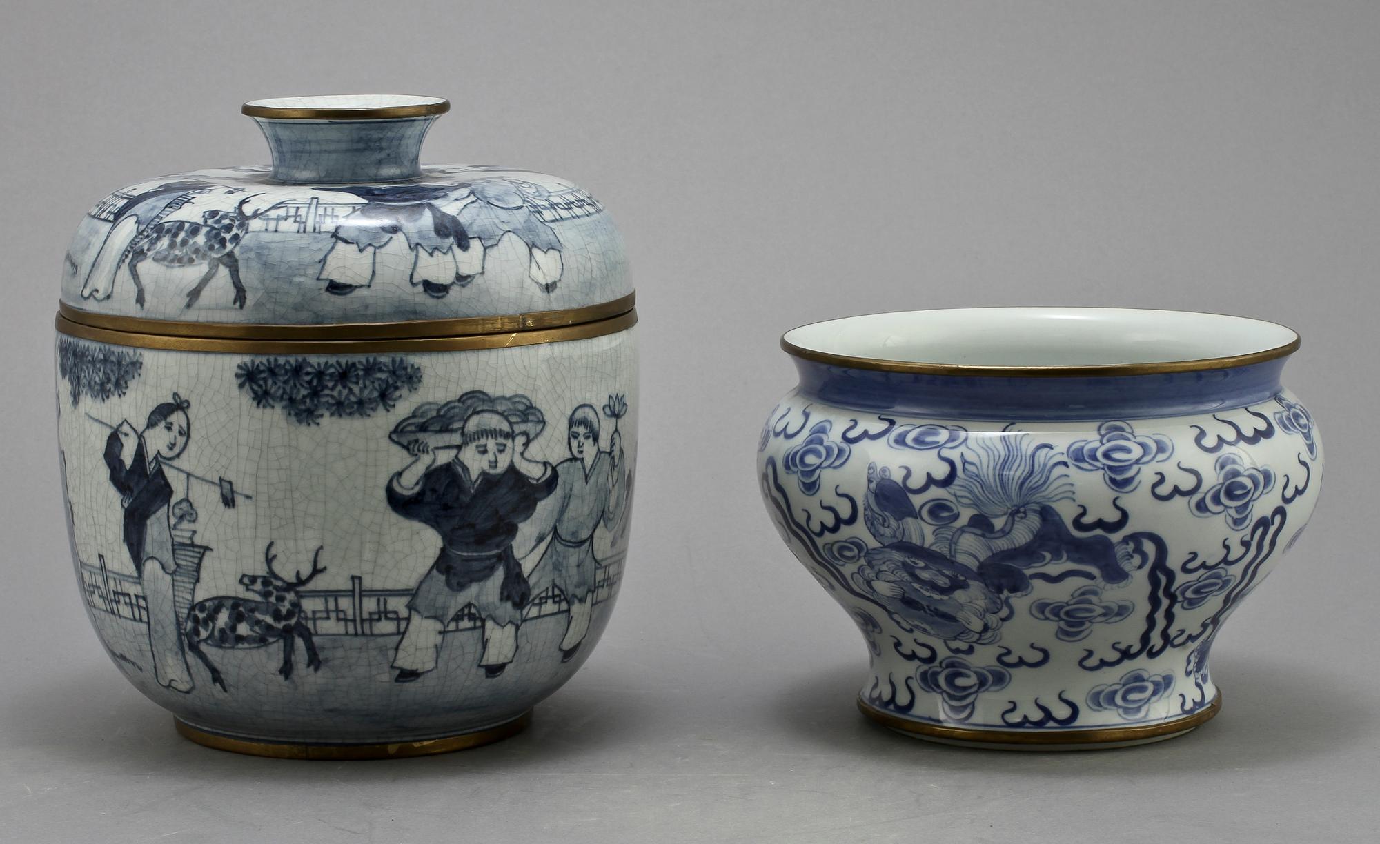 SKÅL SAMT LOCKSKÅL, porslin, Kina, 1900/2000-tal.