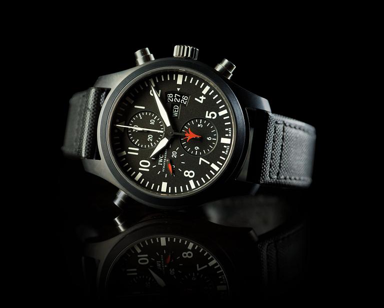 IWC - Pilot Double Chronograph Top Gun. Automatisk. Keramik/titan. 46mm.