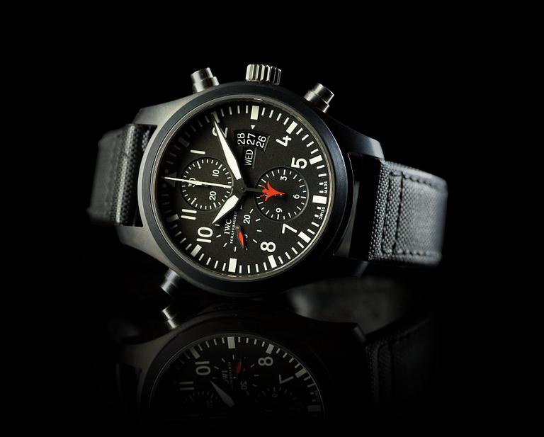 IWC - Pilot Double Chronograph Top Gun. Automatic. Ceramic / titanium. 46mm.