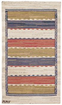 916. RUG. "Sommarmattan". Rölakan (flat weave). Signed MMF (Märta Måås-Fjetterström).