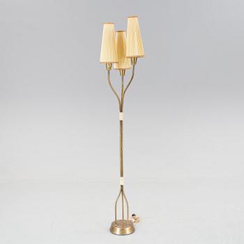 A brass standard lamp, 1950's/60's.