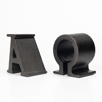 Josef Frank, Bookends, a pair, marked “Alfa & Omega”, Firma Svenskt Tenn.