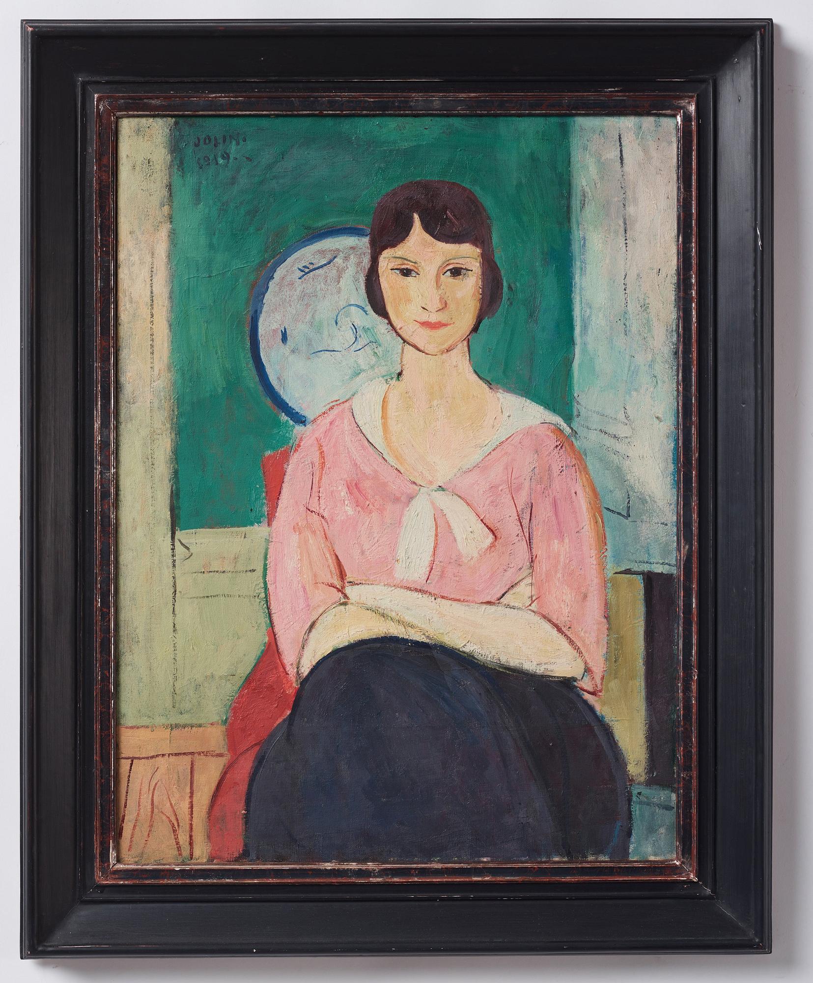 Einar Jolin, Model in a pink blouse.