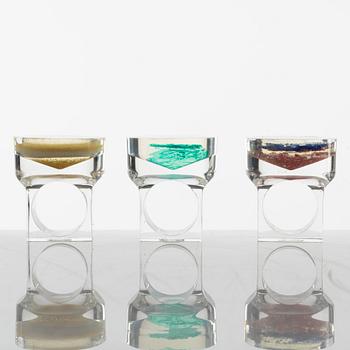 Siv Lagerström, three acrylic plastic rings, 1970s.