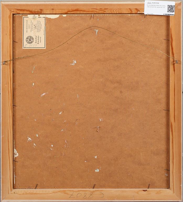 ELSA BACKLUND CELSING, olja på pannå, signerad.