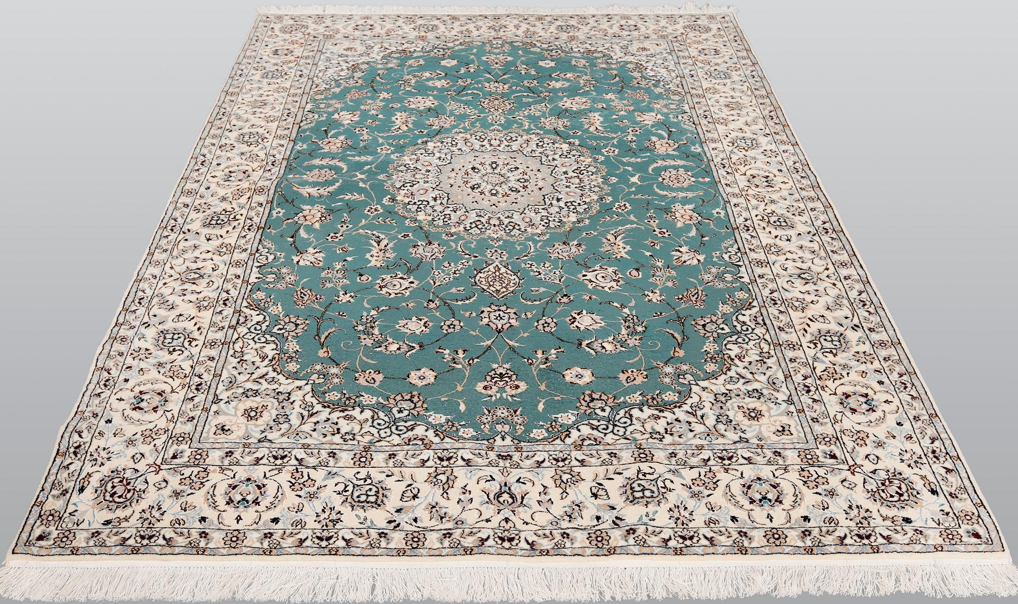 A Nain rug, part silk, so-called 6 LAA, approx. 239 x 160 cm.