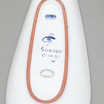 FAT, 2 st, stengods/fajans. bla "Reptil" Stig Lindberg, Gustavsberg.
