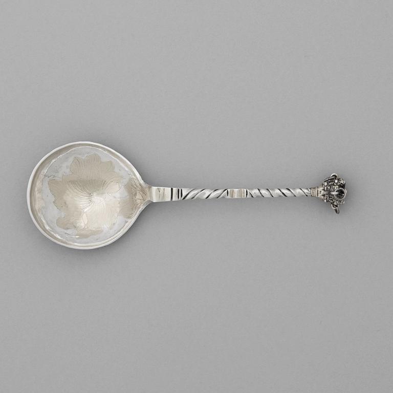 A Swedish 18th century parcel-gilt spoon, Christoffer Bauman, Hudiksvall 1788.