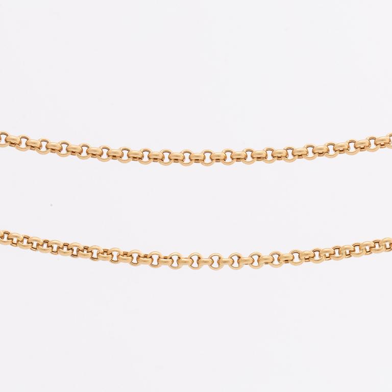 GOLDCHAIN, 18K gold, belcher link, 13,8 g, 75 cm.