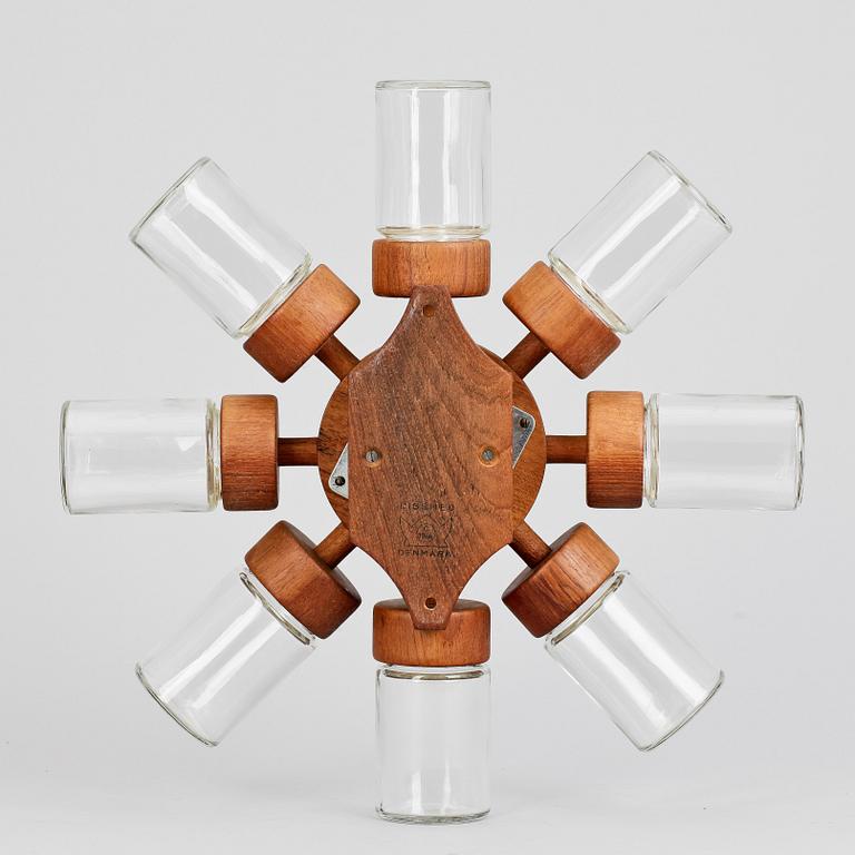 KRYDDSNURRA, teak och glas, Digsmed Danmark 1964.