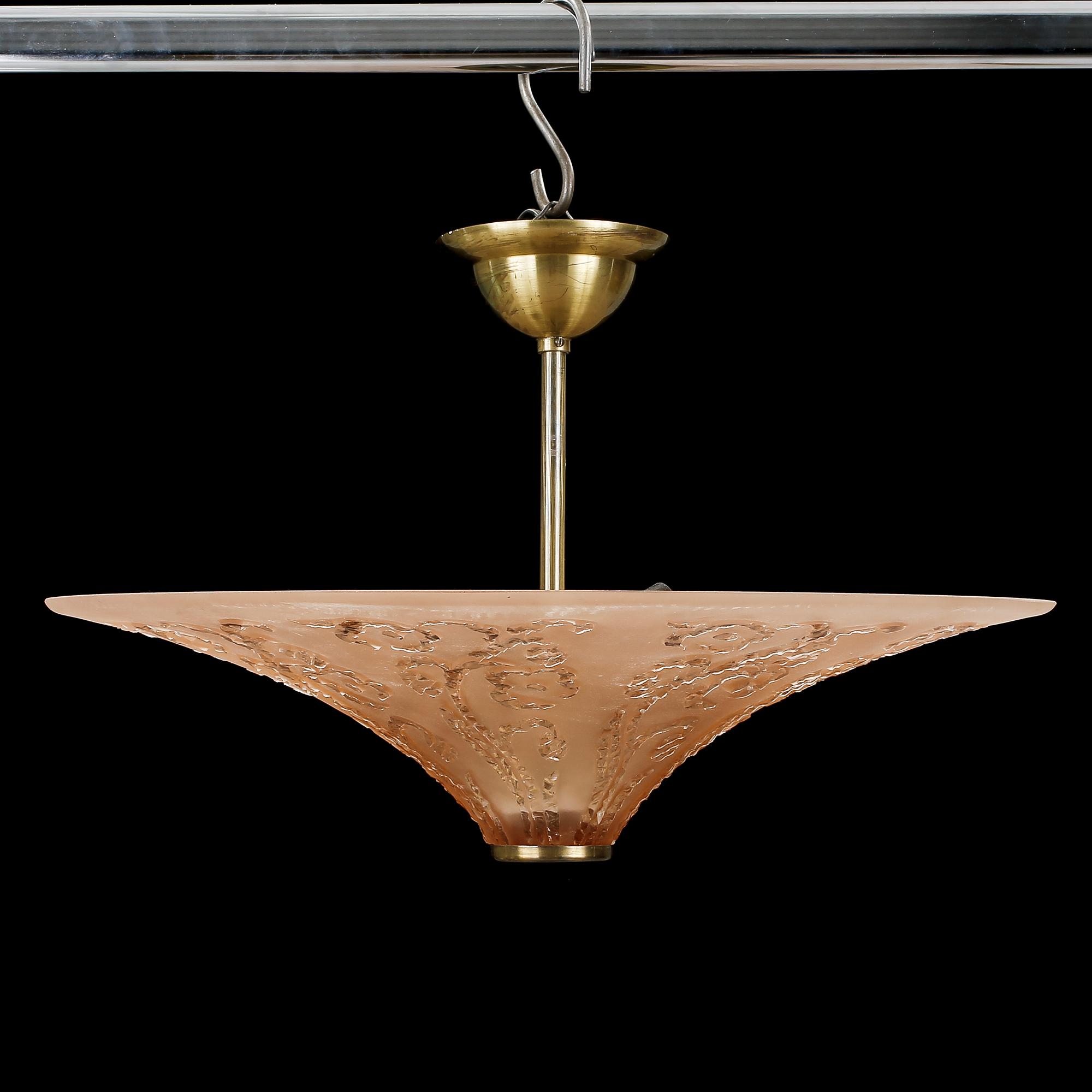 TAKLAMPA, glas, höjd 30 cm.