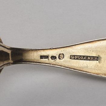 A Swedish early 19th century silver-gilt medicin-spoon, mark of Gustaf Folcker, Stockholm 1816.