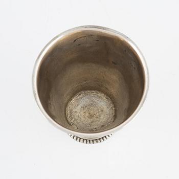 Bägare, silver, Samuel Nourin, Nyköping, före 1753.