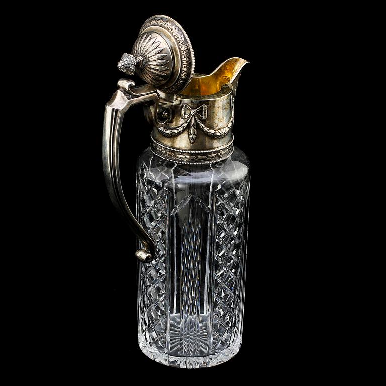 KARAFF, glas och silver, C G Hallberg, Stockholm, 1903.