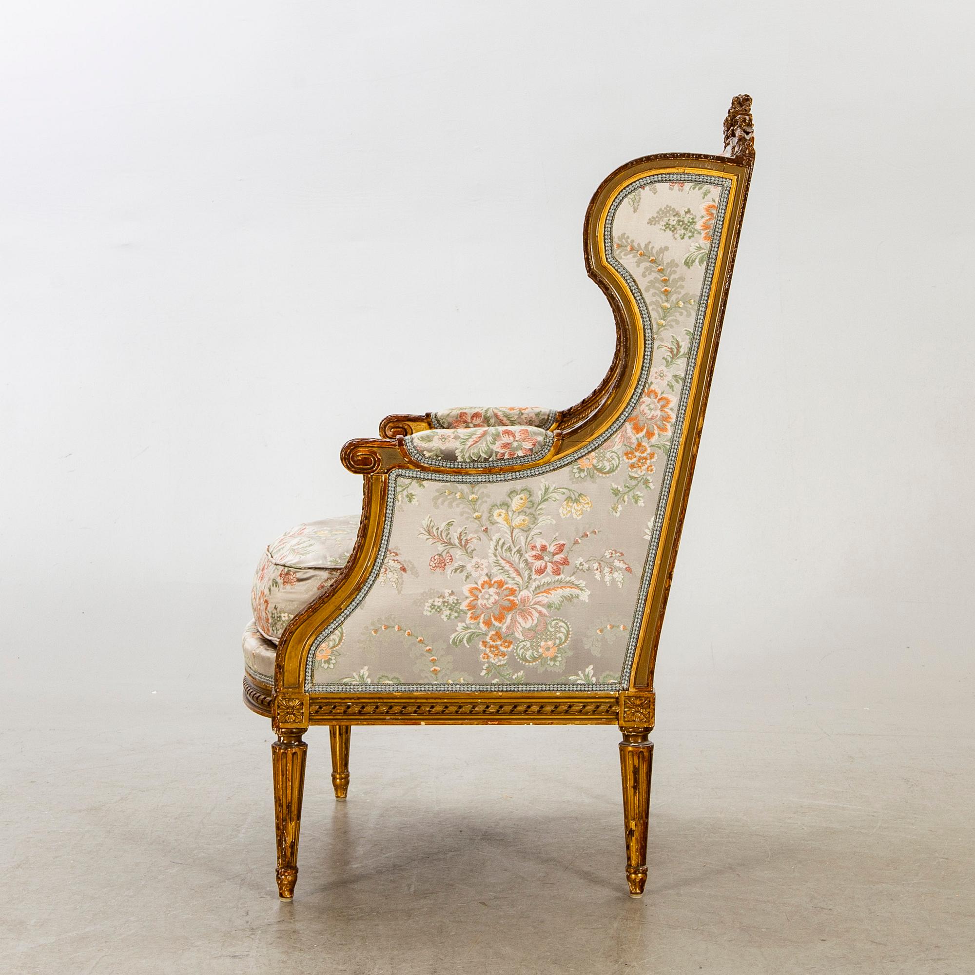 BERGÈRE / FÅTÖLJ, Louis XVI-stil, 1800-talets slut.