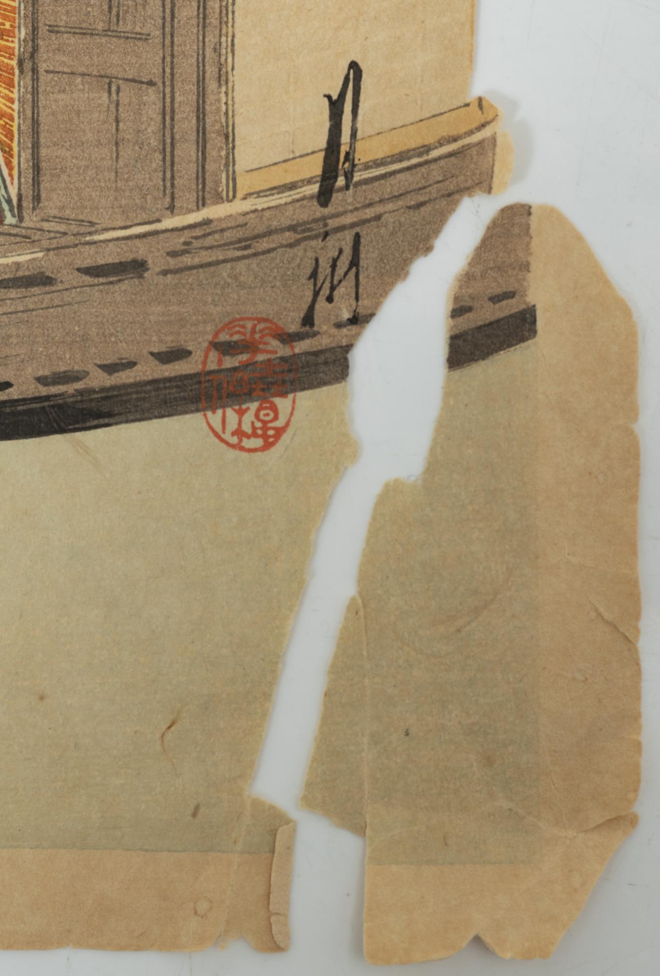 Träsnitt, fyra stycken, Japan, bland annat Ogata Gekko och Utagawa Kunisada.