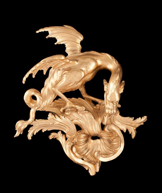 A Swedish Rococo 18th century gilt wood ornament.