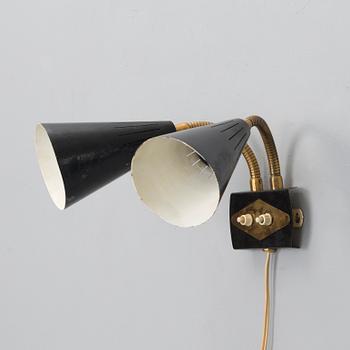 VÄGGLAMPA, märkta "AJH", 1950/60-tal.