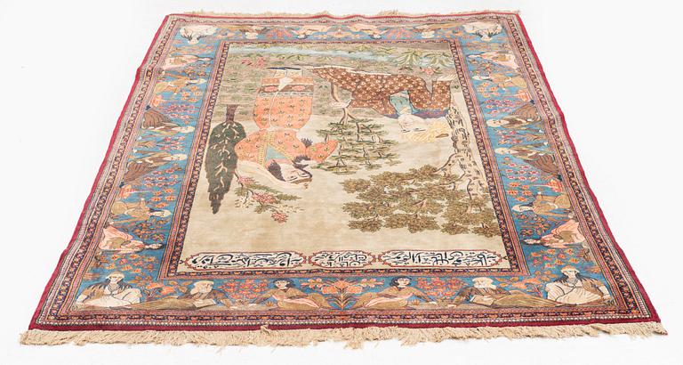 A Kashan, so called 'Dabir' rug, c. 225 x 130 cm.