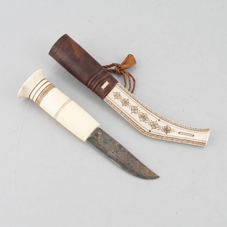 Svante Larsson, a reindeer horn knife, Lappträsk.