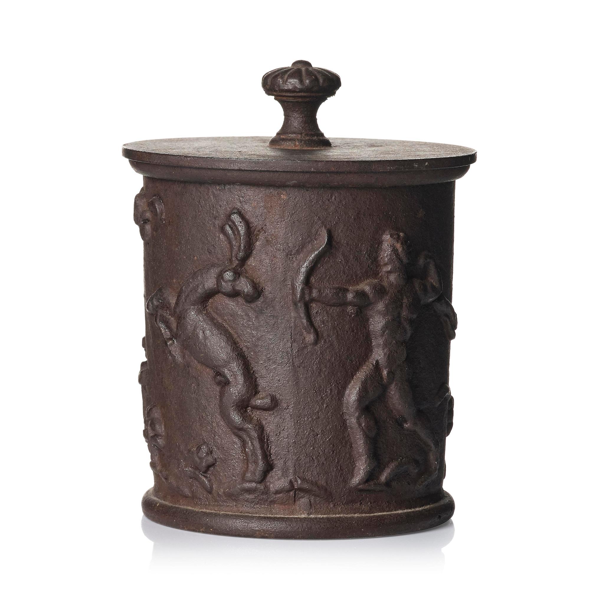 Carl Elmberg, a ”Tobaksburk N:r 1” tobacco jar with lid, Näfveqvarns bruk.